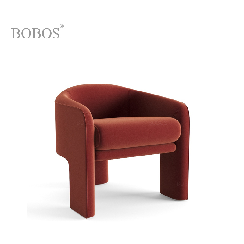 网红圆弧形接待焦糖色丝绒沙发