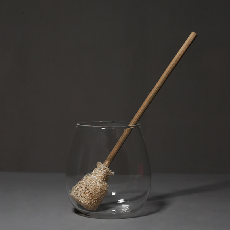 天然丝瓜络洗杯刷茶杯茶壶竹制清洁养壶笔日本茶道具配件