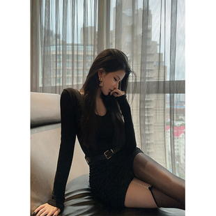 夏媛原创 权威没有上限 黑色紧身连衣裙