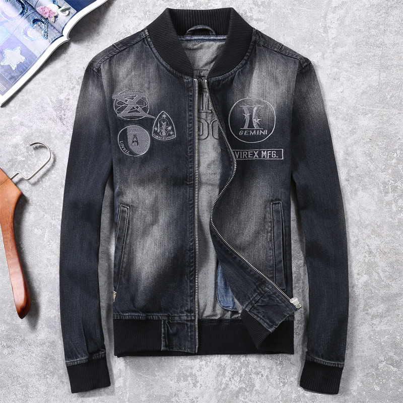 卡威酷男士修身牛仔夹克