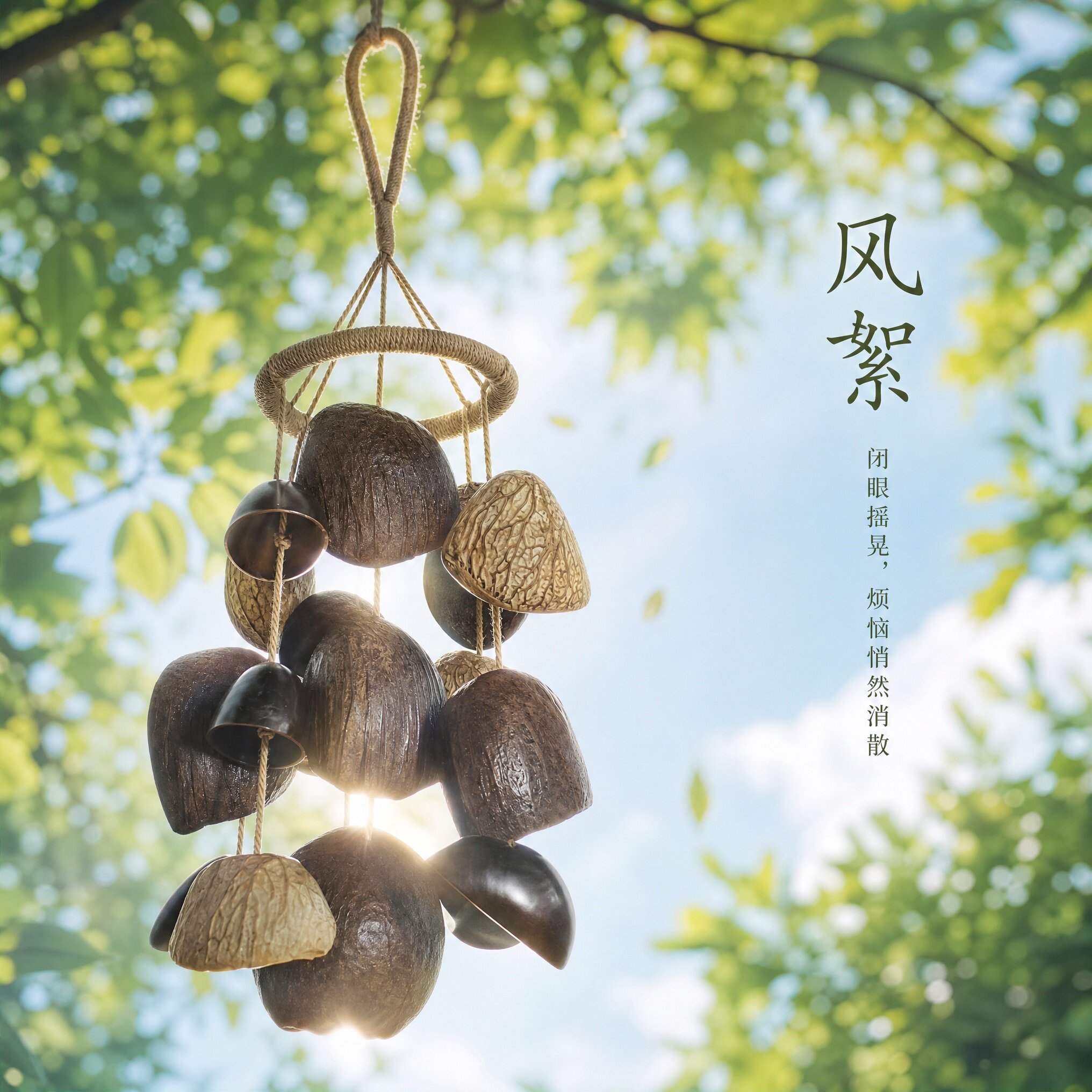 栖风植物果壳铃手摇铃风铃种子果风铃及配件
