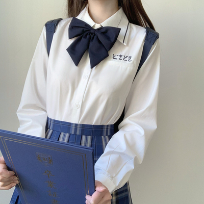 原创学院风女款黑色白衬衫jk制服