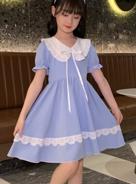 时尚娃娃领连衣裙短袖学院风女夏