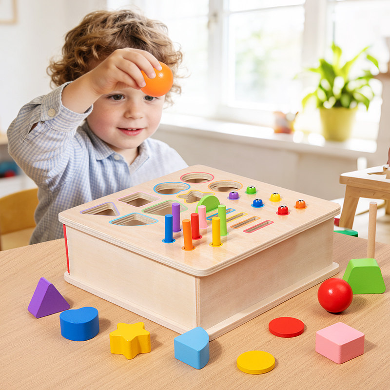 蒙氏投币盒儿童木质形状配对玩具早教分类认知抽屉式多格益智玩具,玩具/童车/益智/积木/模型,其他形状认知/配对玩具,淘宝优惠券,粉丝福利购,淘宝优惠卷