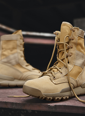 高帮登山鞋男女真皮防水防滑春夏户外鞋透气轻便旅游鞋沙漠徒走鞋