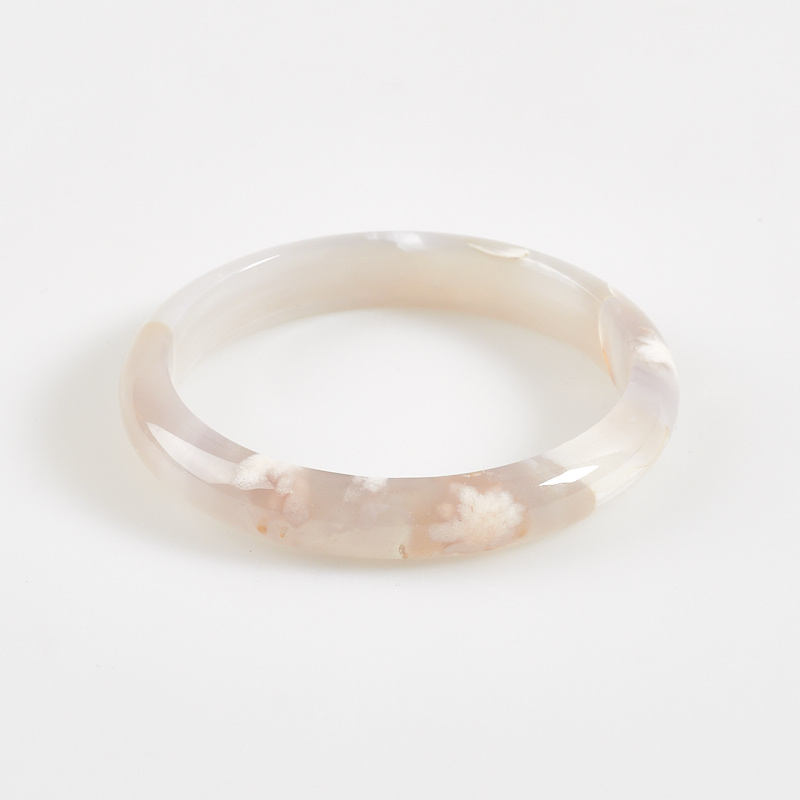 现货一物一图天然樱花玛瑙手镯冰透飘花送妈妈女友礼仙女玉石镯子