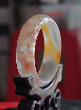 现货一物一图通透玛瑙手镯送女友