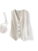 新款 薄款 背心外穿2025夏季 马甲女款 上衣马甲叠穿气质坎肩 亚麻西装