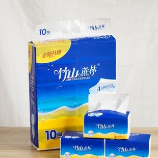 1提10包装8013竹山蔗林抽纸472张大号纸张面纸柔软家用软包餐巾
