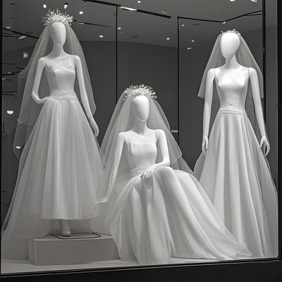 高档哑白女装全身模特展示架