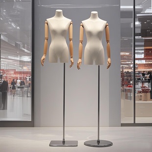 韩版小胸锁骨模特道具女装人台半全身人体服装店模特展示架子假人