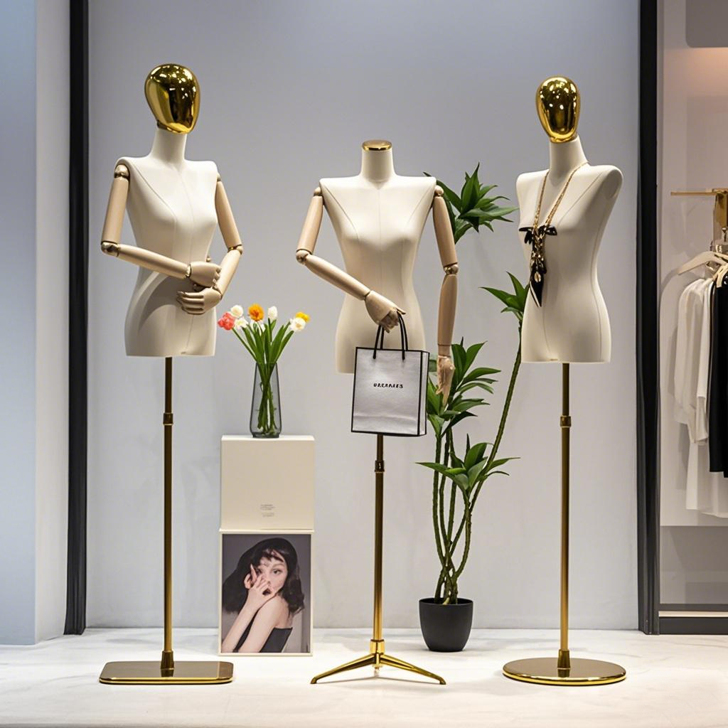 电镀款平肩女装模特展示架