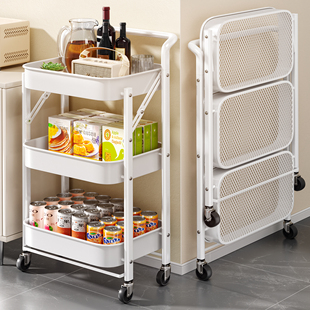 佳帮手小推车置物架免组装多层收纳架零食书厨房卧室移动落地架子