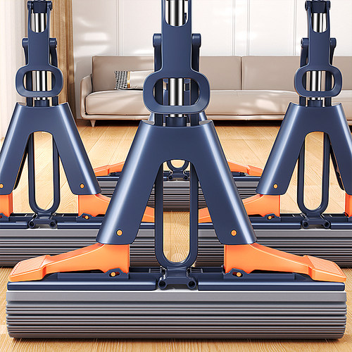 【专利飞翼挤水】对折海绵拖把