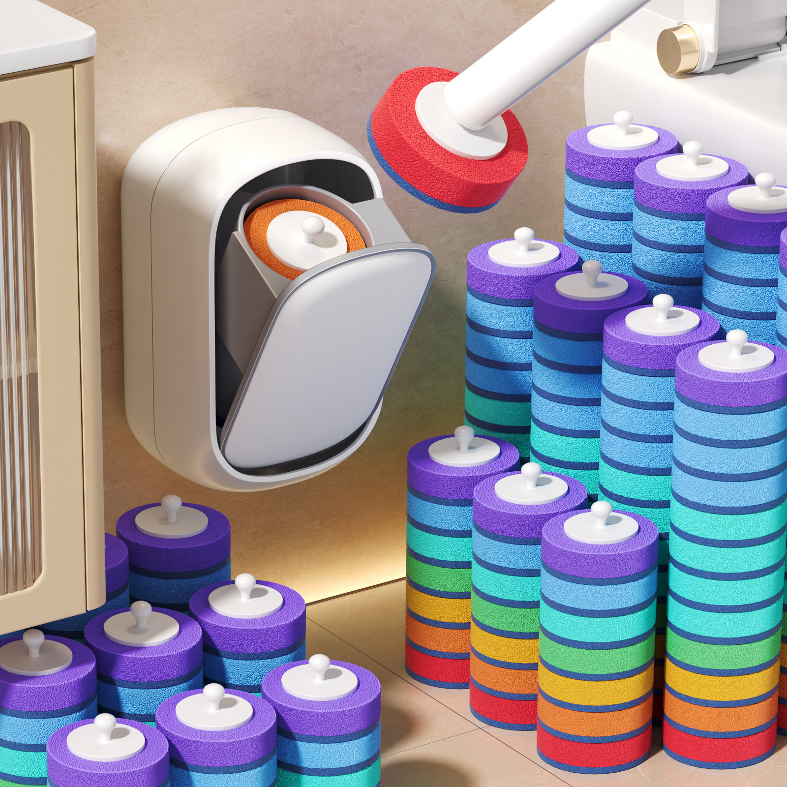 佳帮手一次性马桶刷囤货装卫生间壁挂可抛替换无死角家用厕所神器