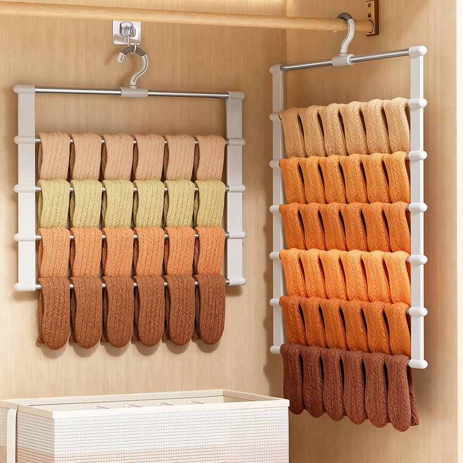 佳帮手省空间袜子专用收纳架家用衣柜多层排架悬挂式整理置物神器