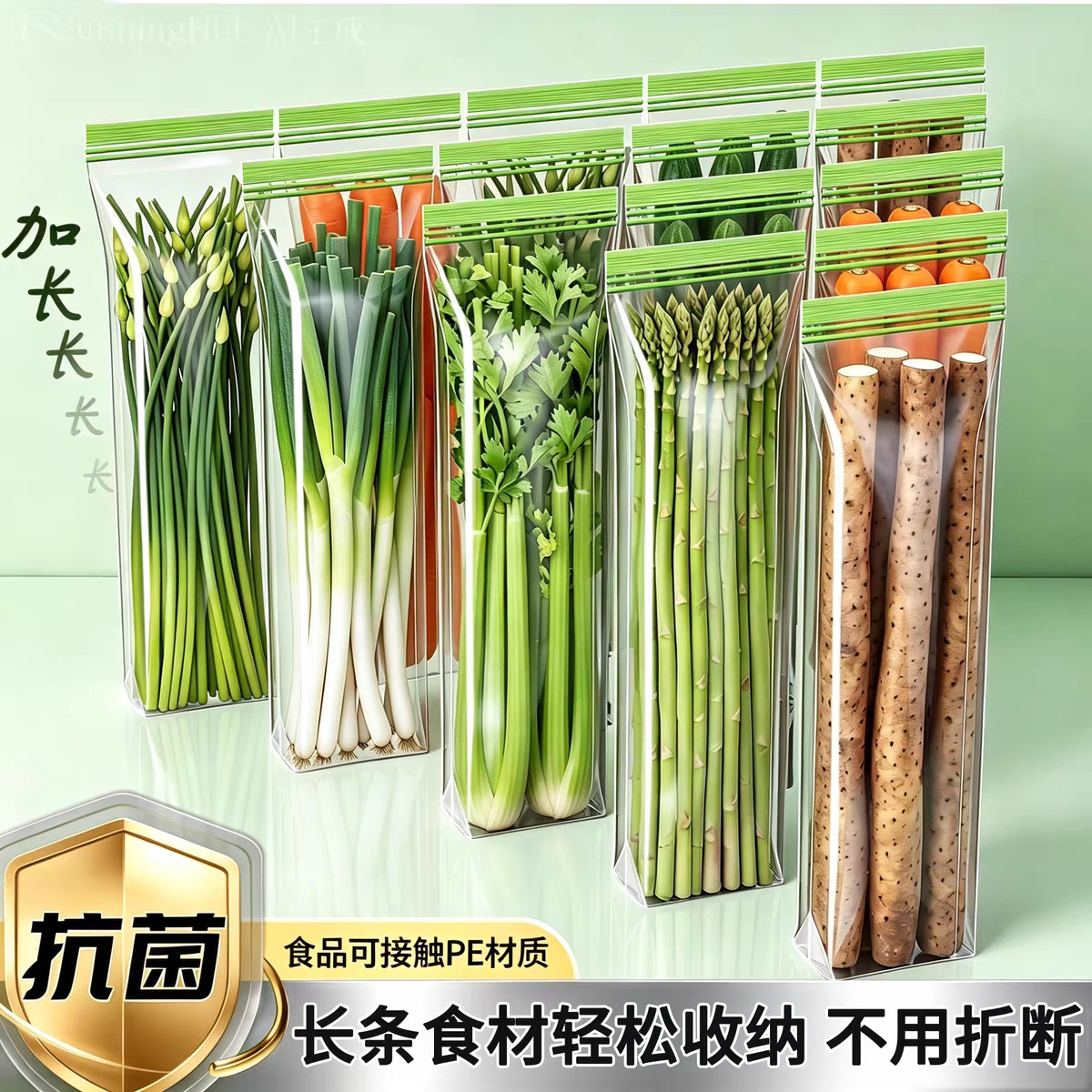 【加长】99%+抗菌密封保鲜袋