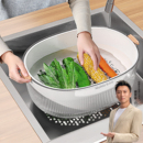 佳帮手厨房双层水槽淘米洗菜盆沥水篮家用客厅茶几网红高级果盘子