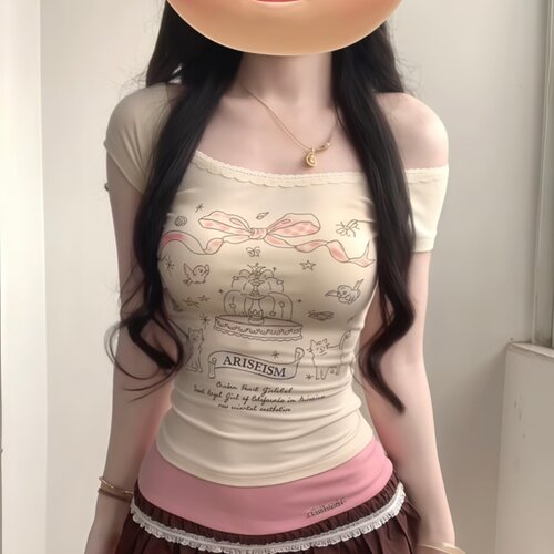 夏季辣妹露肩修身显瘦短款上衣
