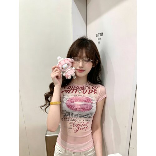 【QIUQIUSTUDIO】网纱短袖T恤女