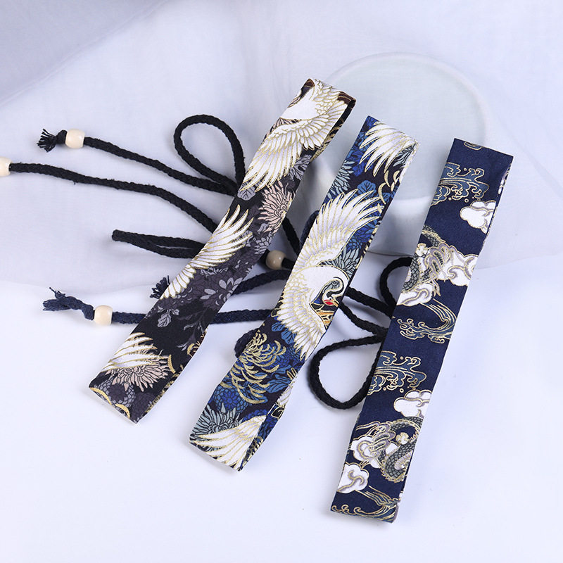 儿童发饰汉服发带烫金棉布飘带绑发丝带头绳古装配饰头饰抹额古风