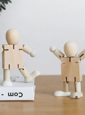 木制diy桌面机器人益智