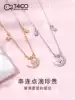 T400 star moon necklace 2021 new women's sterling silver clavicle chain light luxury niche design sense rose gold pendant