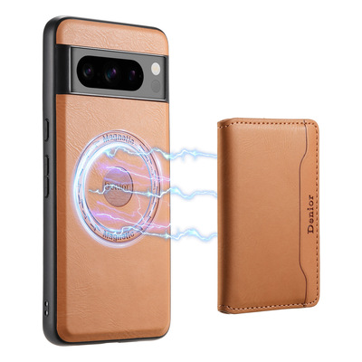 谷歌Pixel8Pro手机壳magsafe磁吸卡包谷歌6789支架壳皮套背夹真皮翻盖钱包PIXEL7A保护套Goole PIXEL 6PRO男
