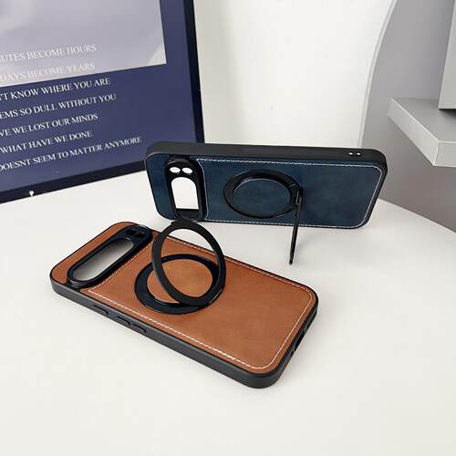 适用谷歌Pixel9ProXL手机壳GooglePixel10Pro磁吸pixel10旋转支架pixel11真皮保护套pixel9防摔皮夹男女新款