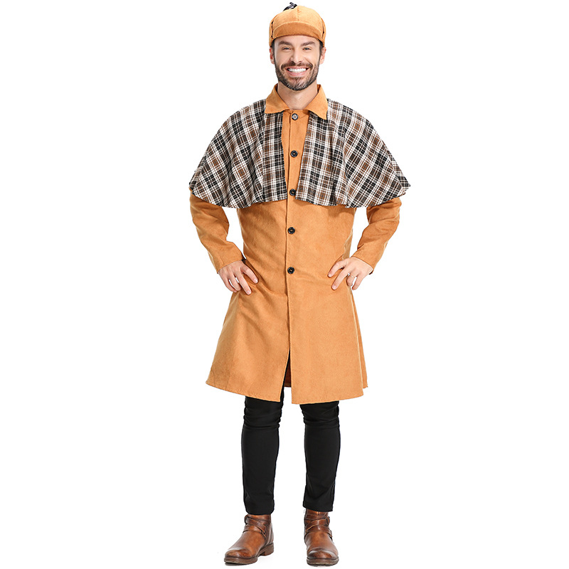 万圣节男款大侦探福尔摩斯cosplay服装剧本杀推理游戏角色扮演服