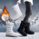 加绒加厚高帮防水防滑保暖棉鞋 东北雪地靴女长筒冬季 新款 女长靴子