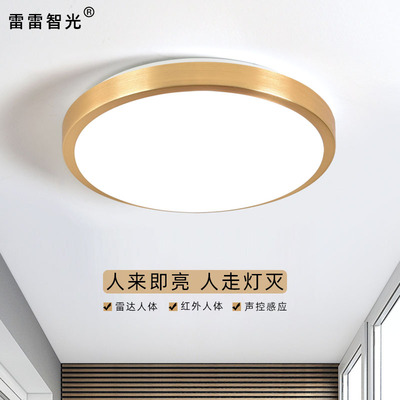 雷达吸顶灯智能过道110v声控