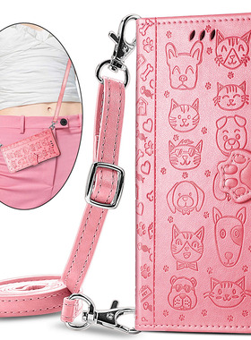 适用于iPhone14手机壳全包苹果X S max防摔X R翻盖保护套17/12斜挎13挂绳皮套15pro max卡通新款16plus外壳e