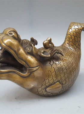 荣华富贵黄铜酒壶招财家居装饰