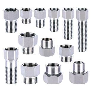 不锈钢内外丝直接双内丝管古加长1寸变6分转4分接头变径水管配件