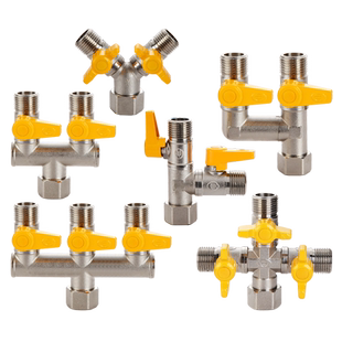 全铜4分活接三通四通燃气阀门煤气阀天然气球阀一分二路三路开关
