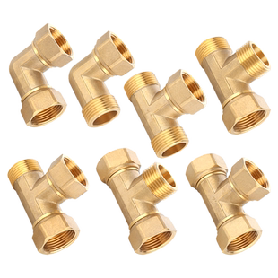 铜1寸活接三通内外丝带活接弯头直接热水器一进二出水管接头配件