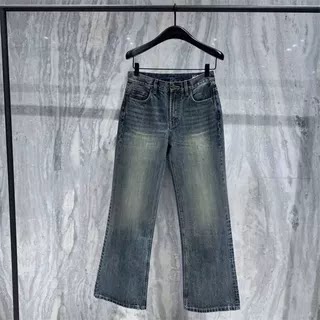 2025冬新品怀旧靛蓝微喇牛仔裤