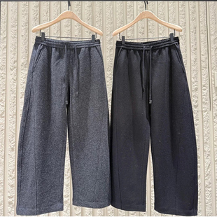 春秋冬新品 MO正品 绵羊毛毛呢弯刀裤 卫裤 MBE4PAT016 休闲裤 a系列