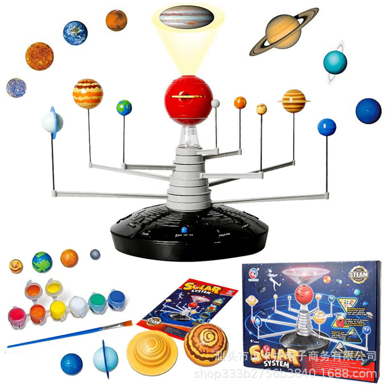 跨境太阳系八大行星模型3D投影仪中小学生科教玩具儿童益智早教