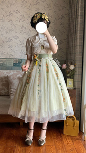 【现货】莫妮卡的花园 SK半裙 超大裙摆网纱刺绣Lolita