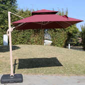 户外带灯遮阳伞太阳能带灯小罗马圆形单顶太阳伞 雨伞户外遮阳伞