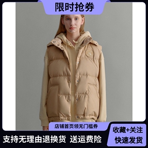 2023秋冬款可拆卸帽子羽绒马夹连帽白鸭绒保暖外套女JD234T03P