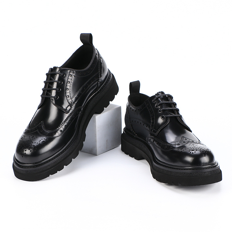 正装休闲乐福鞋男款商务皮鞋黑色男士真皮一脚蹬皮鞋低帮透气