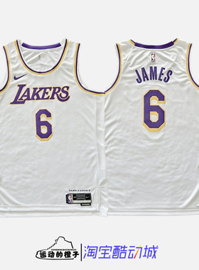 Nike耐克 洛杉矶湖人队詹姆斯男子SWINGMAN篮球球衣 DN2081-100
