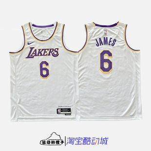 100 DN2081 Nike耐克 洛杉矶湖人队詹姆斯男子SWINGMAN篮球球衣