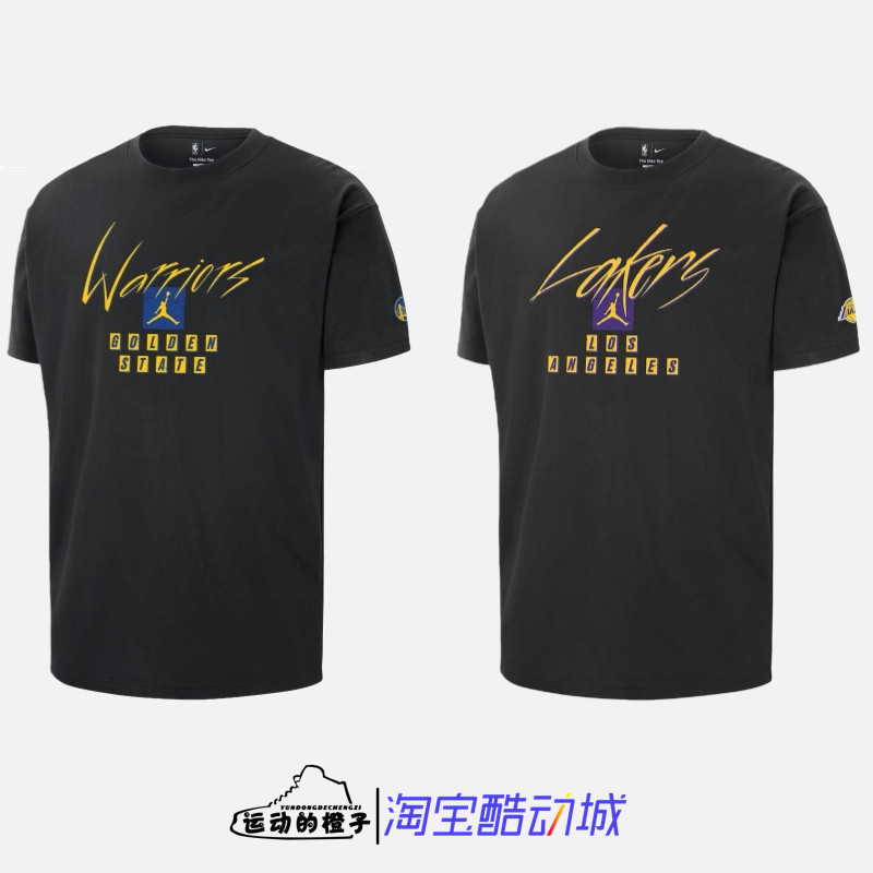 Nike 勇士 湖人队 AJ男子篮球休闲运动短袖T恤FN1065-FN1070-010