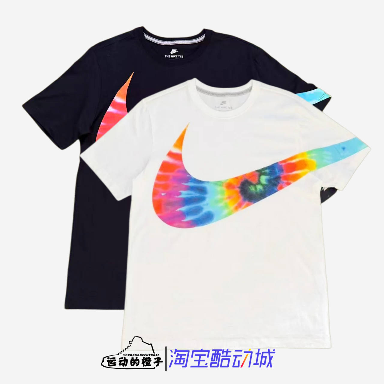 Nike耐克 男子运动大logo渐变色夏季短袖T恤CI9348-100-010