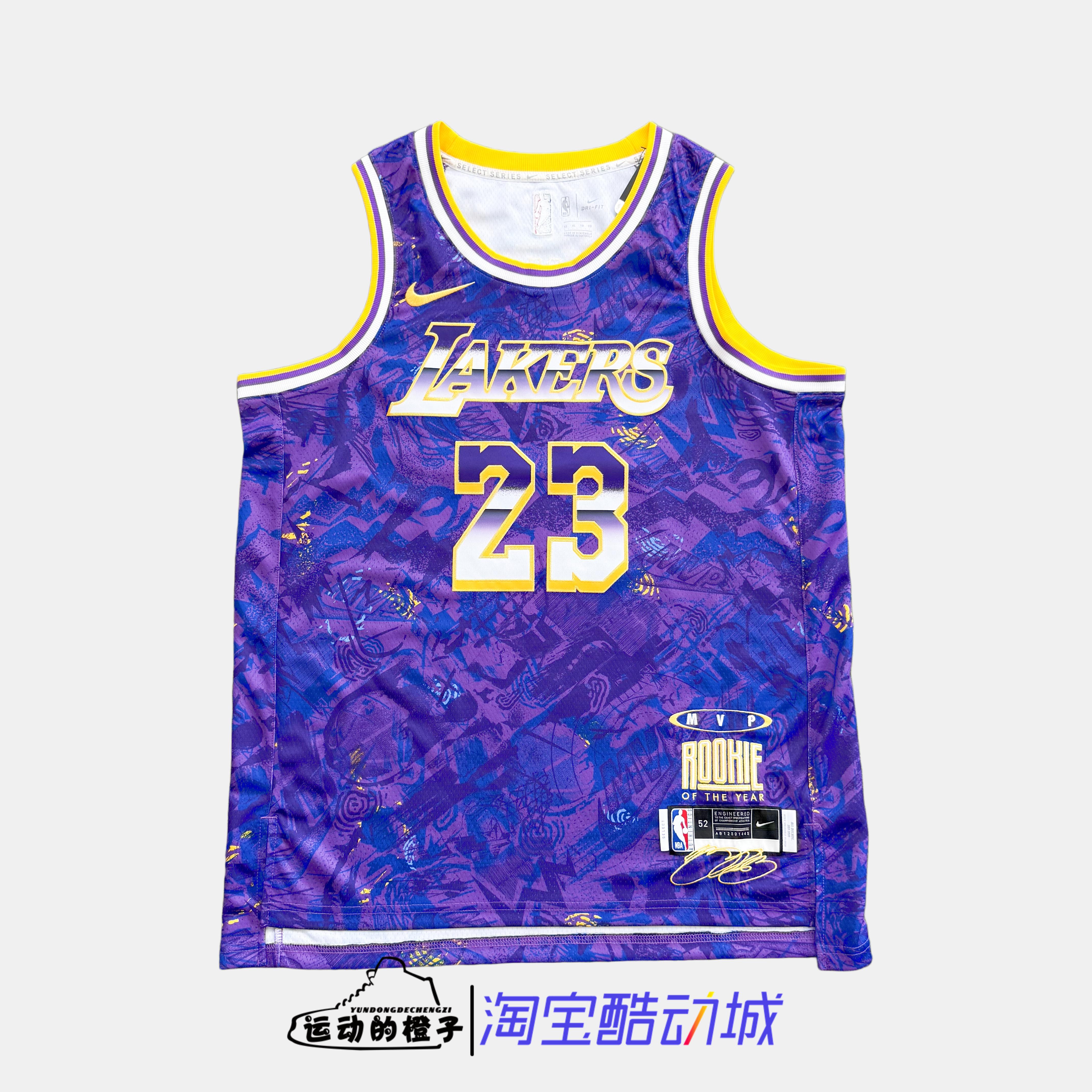 Nike/耐克 詹姆斯湖人男子休闲运动球衣T恤 DA6951-504