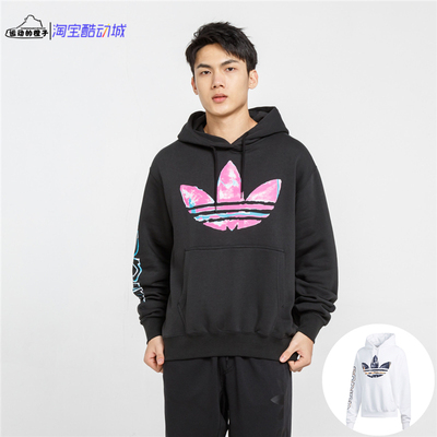 加绒套头衫三叶草套头衫连帽卫衣